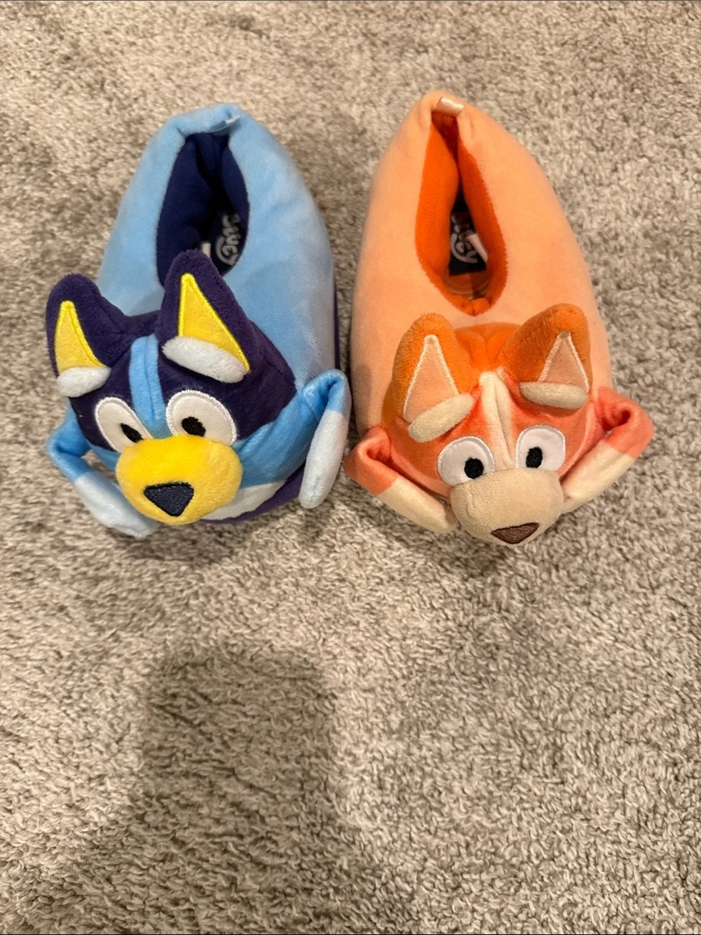 Kids Plush Animal Slippers - Blue and Orange